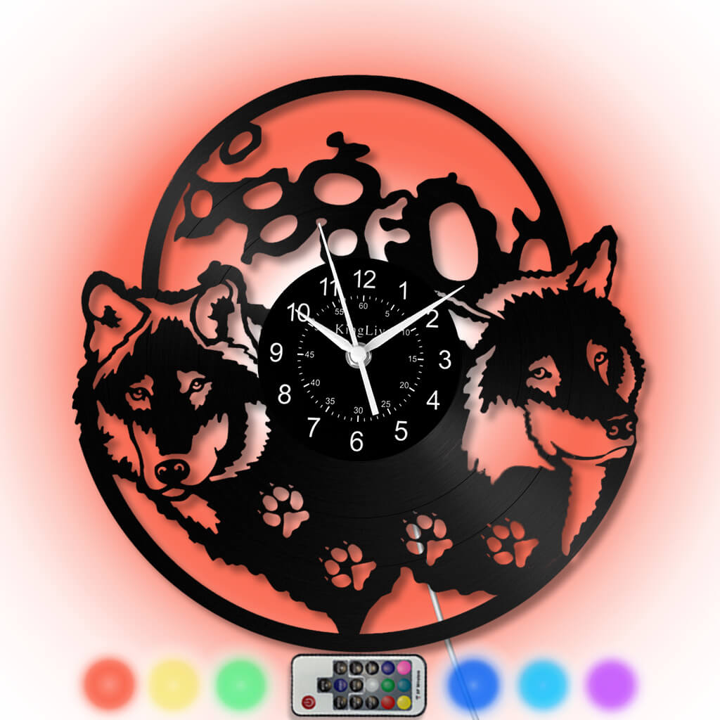 LED Vinyl Wall Clock | Wolf