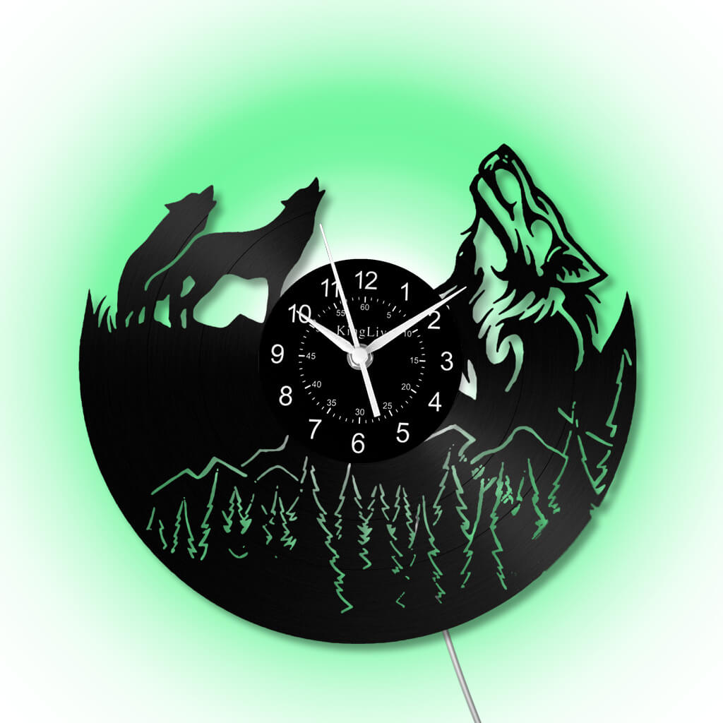 LED Vinyl Wall Clock | Wolf