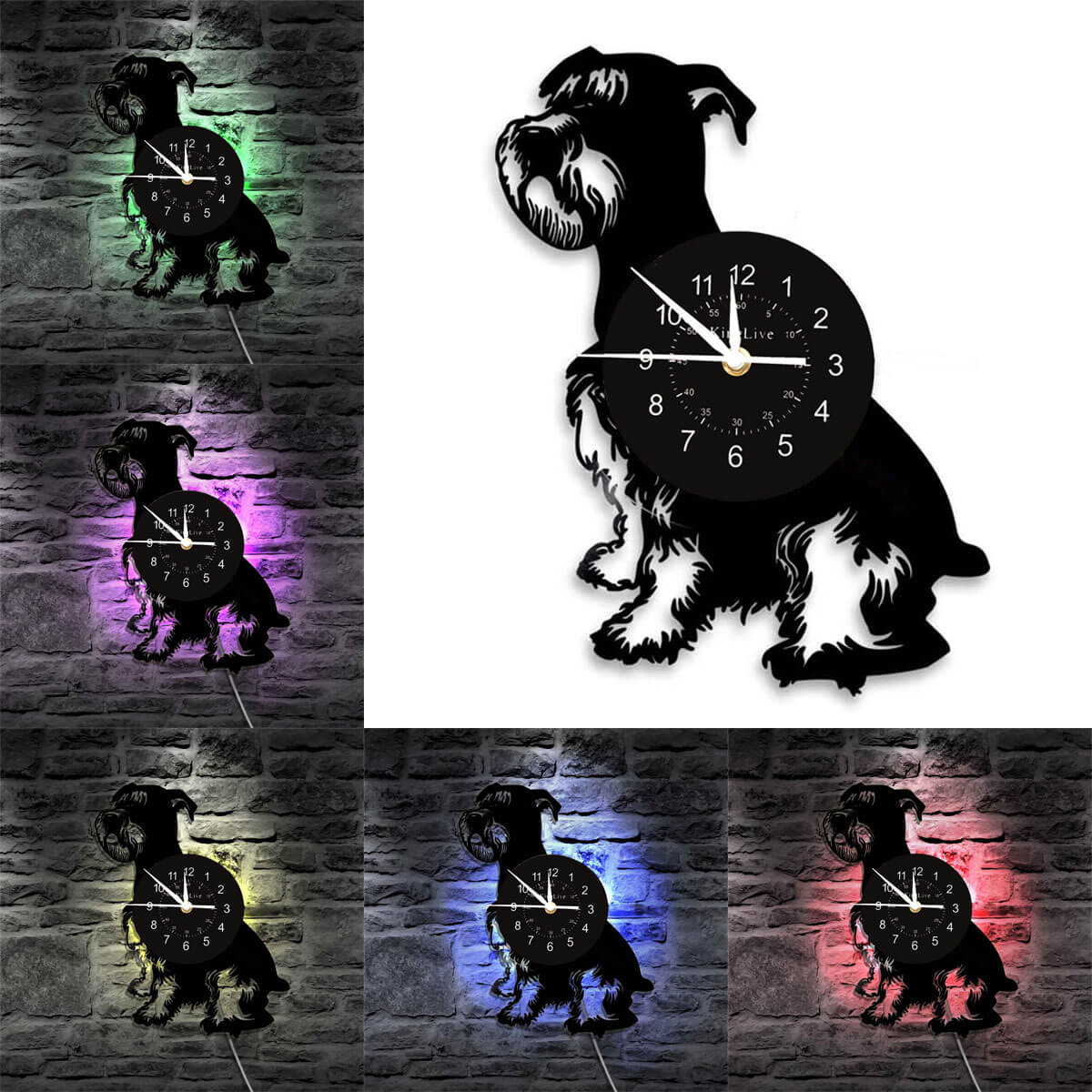 Dog Led Vinyl Record Wall Clock