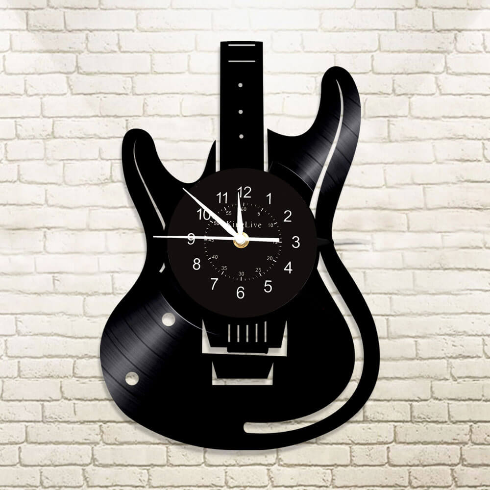 Guitar Led Vinyl Record Wall Clock