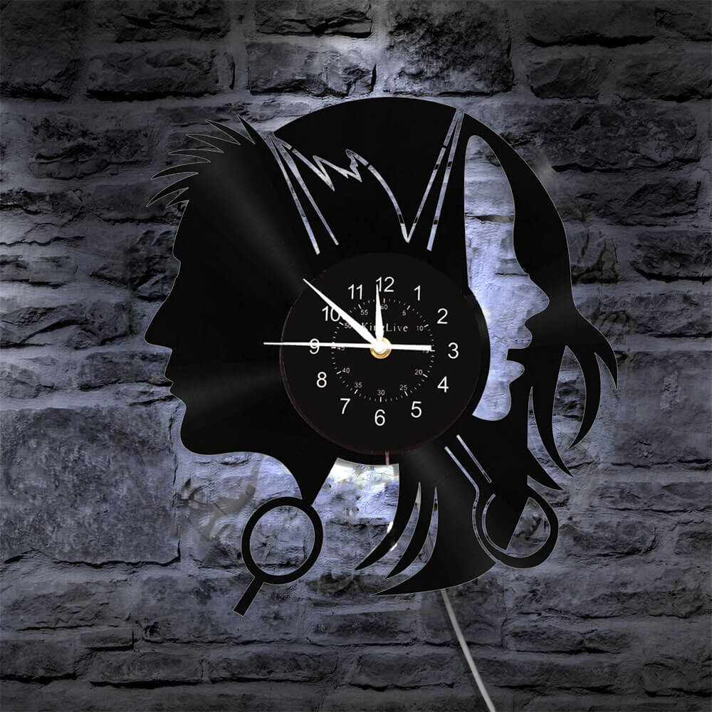 Hair Salon Barbershop Led Vinyl Record Wall Clock
