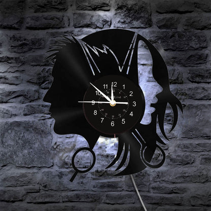 Hair Salon Barbershop Led Vinyl Record Wall Clock