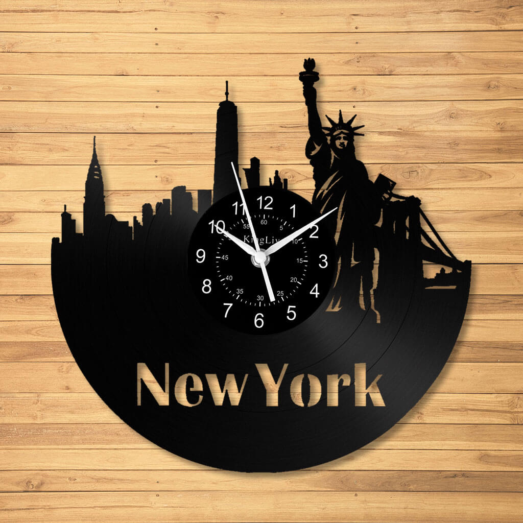 LED Vinyl Wall Clock | New York | 0205WPBN