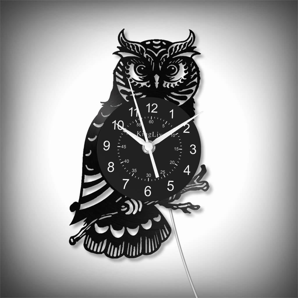 Owl Led Vinyl Record Wall Clock