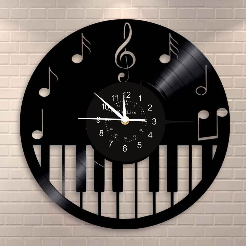 Piano Music Led Vinyl Record Wall Clock