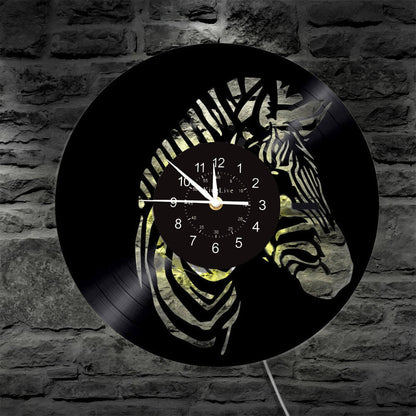 Zebra Led Vinyl Record Wall Clock