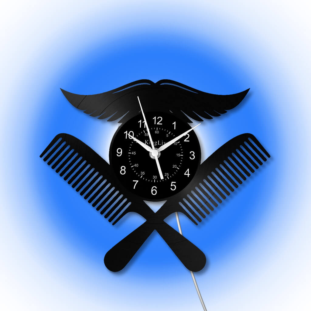LED Vinyl Wall Clock | Barbershop | 12'' | 0227WPB