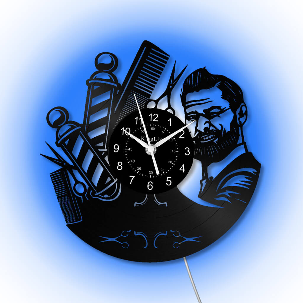LED Vinyl Wall Clock | Nail Salon | Barber Shop | 12''