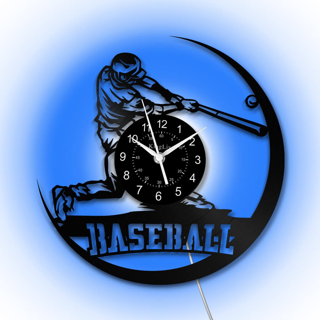 LED Vinyl Wall Clock | Baseball | 12'' | 0223WPB