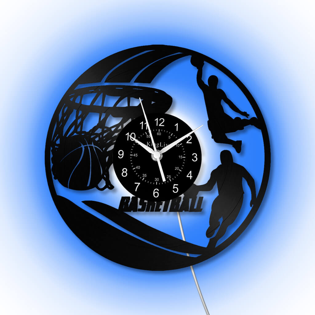 LED Vinyl Wall Clock | Basketball | 12'' | 0268WPB