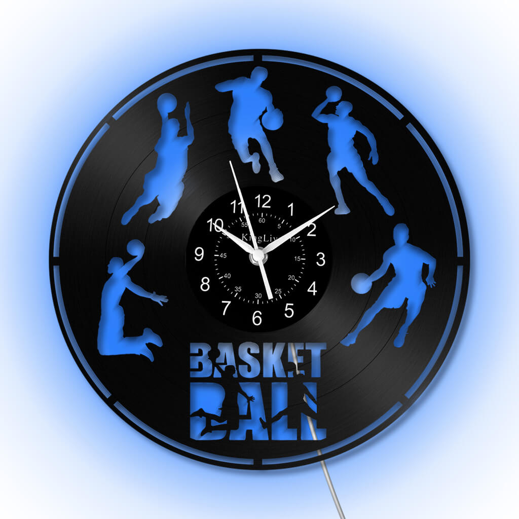 LED Vinyl Wall Clock | Basketball | 12'' | 0222WPB