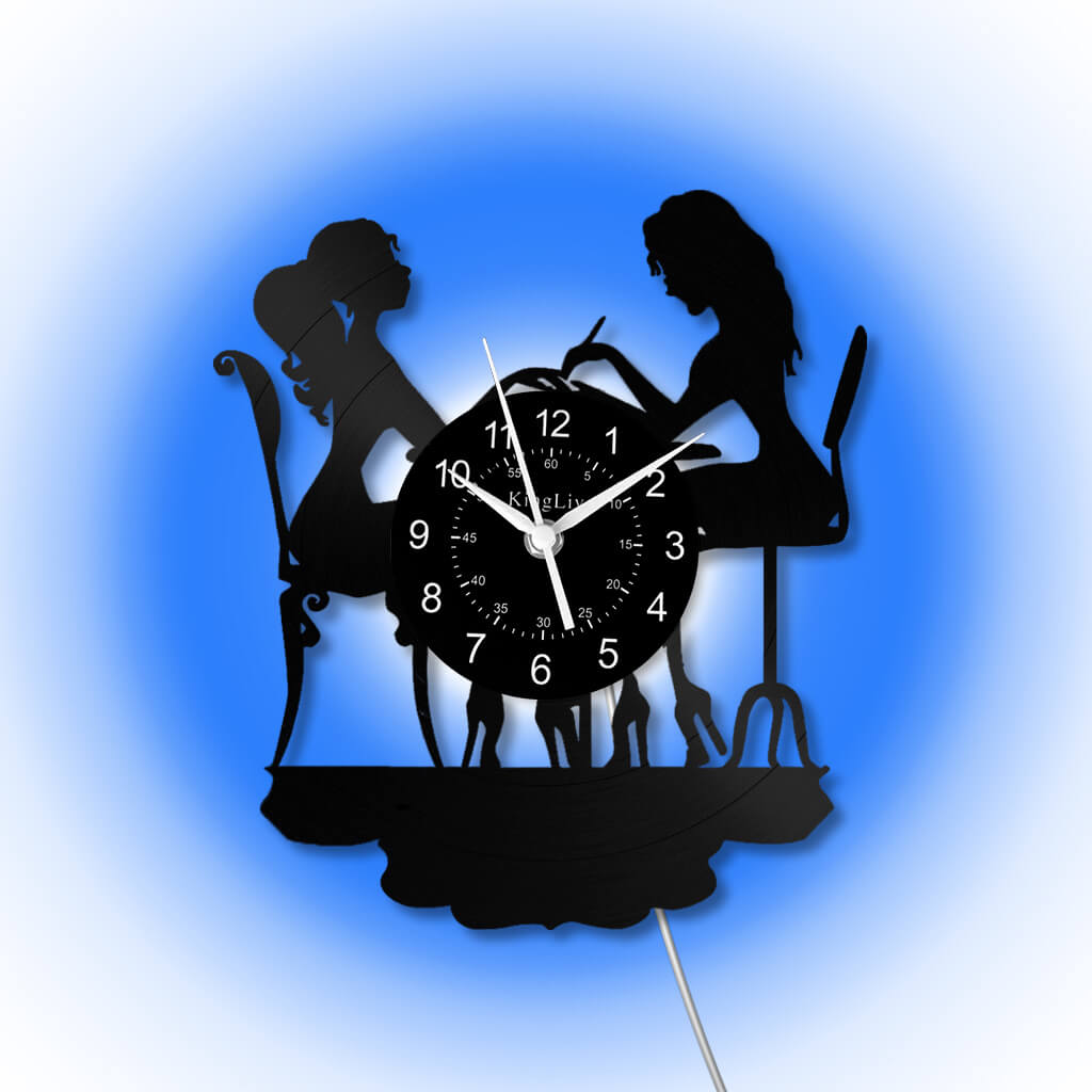LED Vinyl Wall Clock | Nail Salon | Barber Shop | 12''