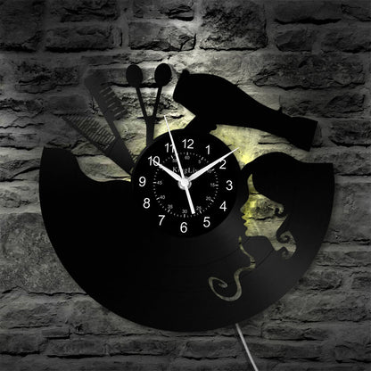 LED Vinyl Wall Clock | Nail Salon | Barber Shop | 12''