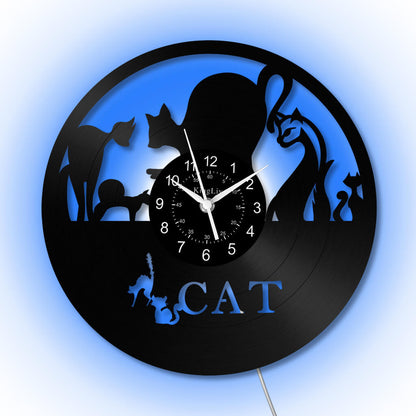 Vinyl Wall Clock | Cat | 12''