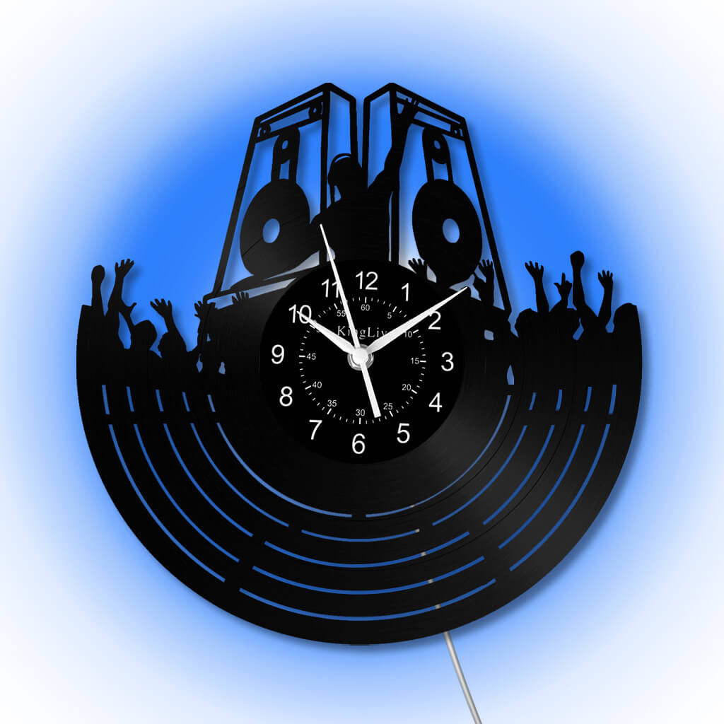LED Vinyl Wall Clock | Custom DJ Name | 12''