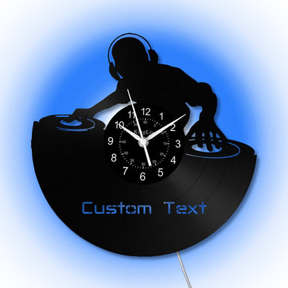 LED Vinyl Wall Clock | Custom DJ Name | 12''