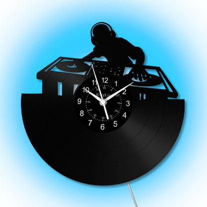 LED Vinyl Wall Clock | Custom DJ Name | 12''
