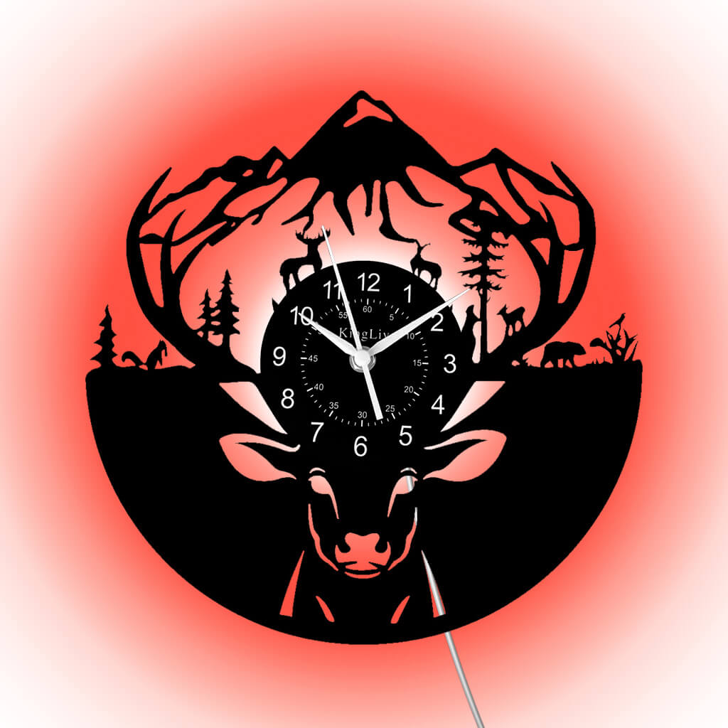LED Vinyl Wall Clock | Moose Deer