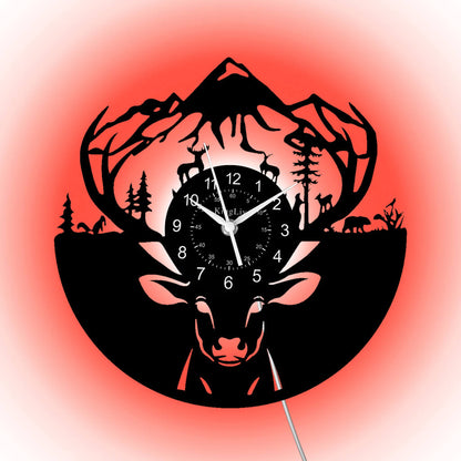 LED Vinyl Wall Clock | Moose Deer