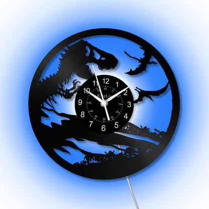 LED Vinyl Wall Clock | Dinosaur | 12'' | 0158WPB