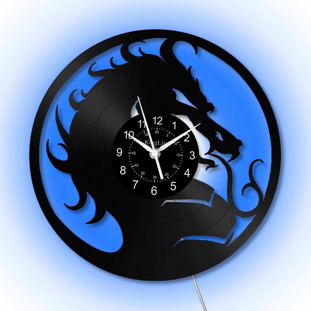 LED Vinyl Wall Clock | Dragon | 12''