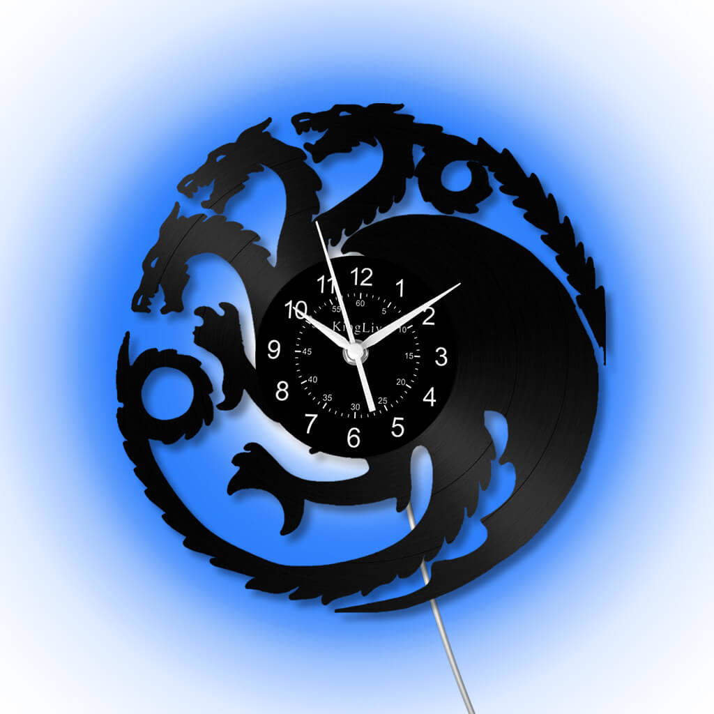 LED Vinyl Wall Clock | Dragon | 12''