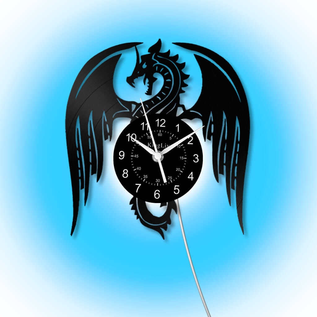 LED Vinyl Wall Clock | Dragon | 12''