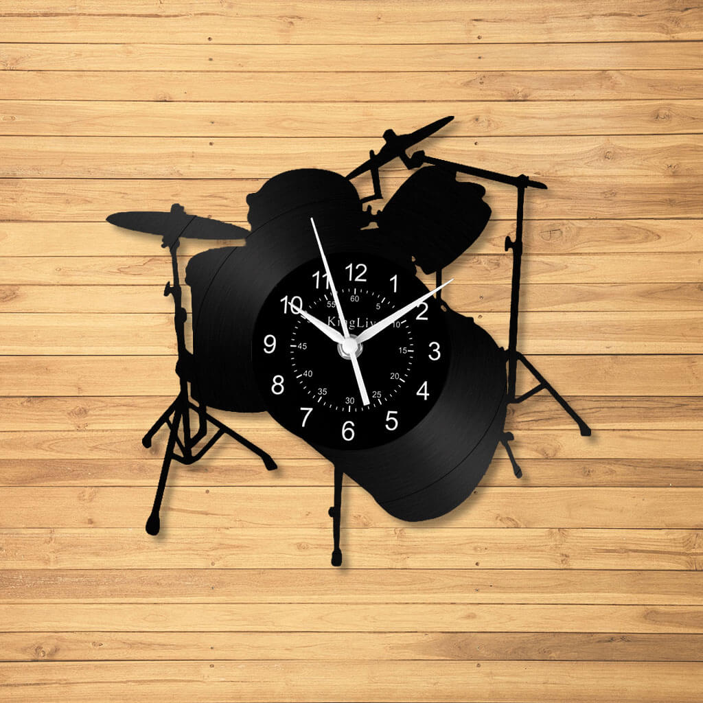 LED Vinyl Wall Clock | Drum | 12'' | 0278WPB