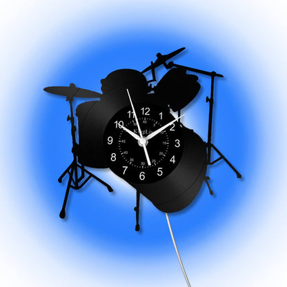 LED Vinyl Wall Clock | Drum | 12'' | 0278WPB