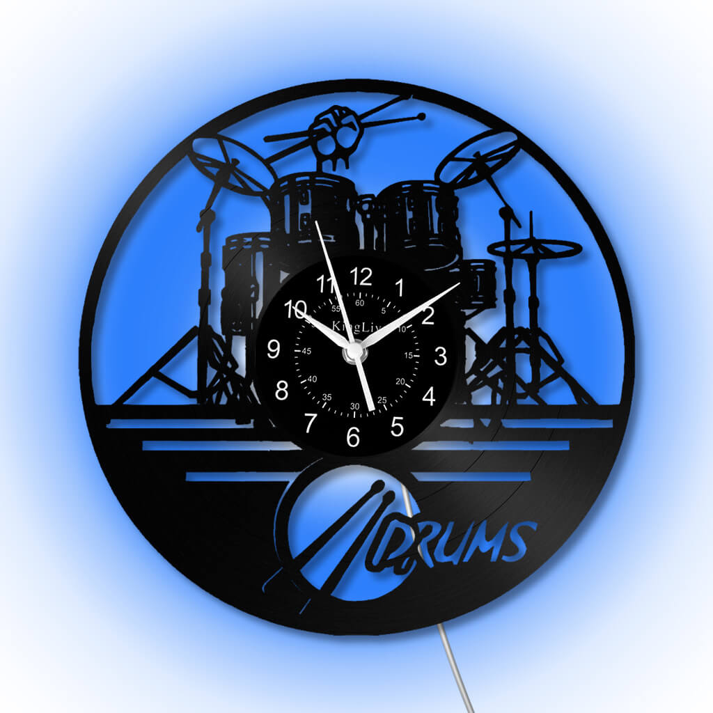 LED Vinyl Wall Clock | Drum | 0117WPB