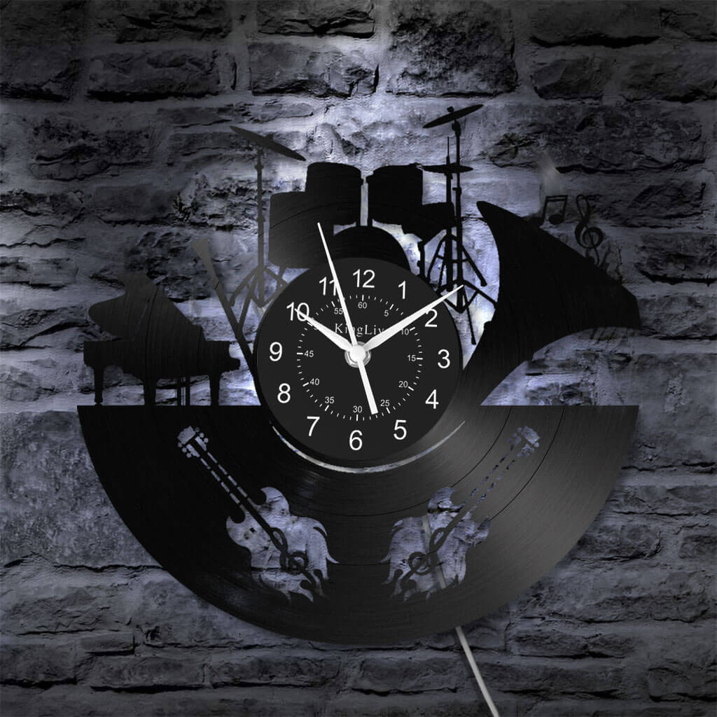 Band Music LED Vinyl Record Wall Clock 12''