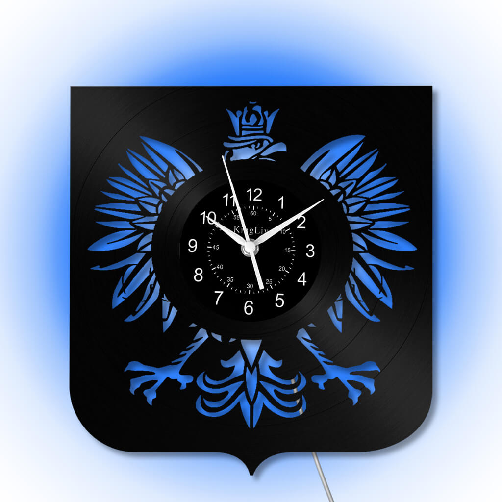 LED Vinyl Wall Clock | Poland The Coat of Arms Eagle | 0204WPBN