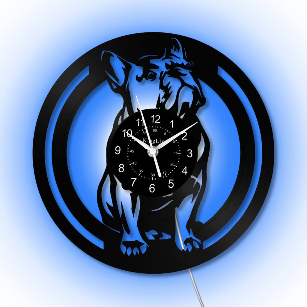 LED Vinyl Wall Clock | French Bulldog | 12'' | 0239WPB