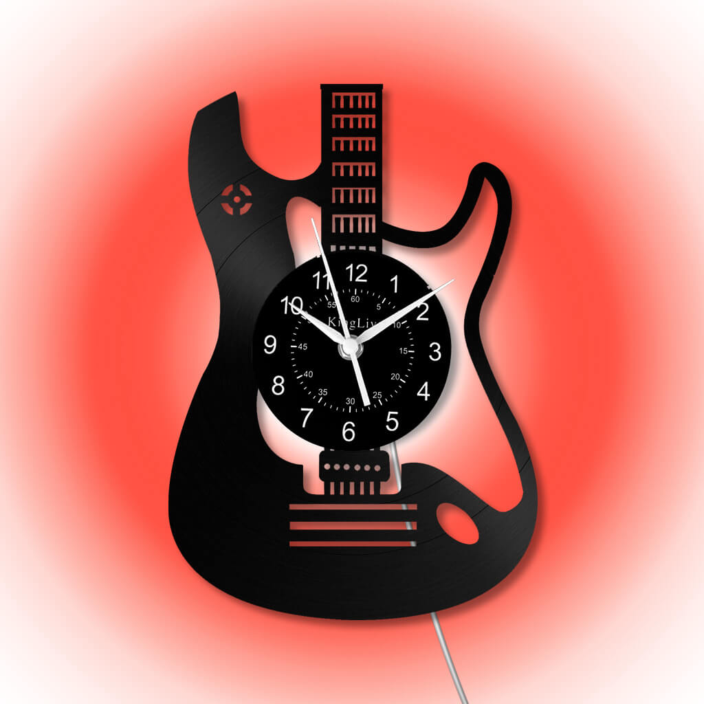 LED Vinyl Wall Clock | Guitar | 12'' | 0027WPB2
