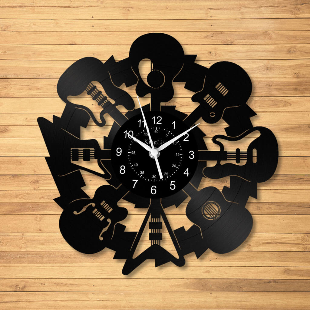 LED Vinyl Wall Clock | Guitars | 12'' | 0208WPB