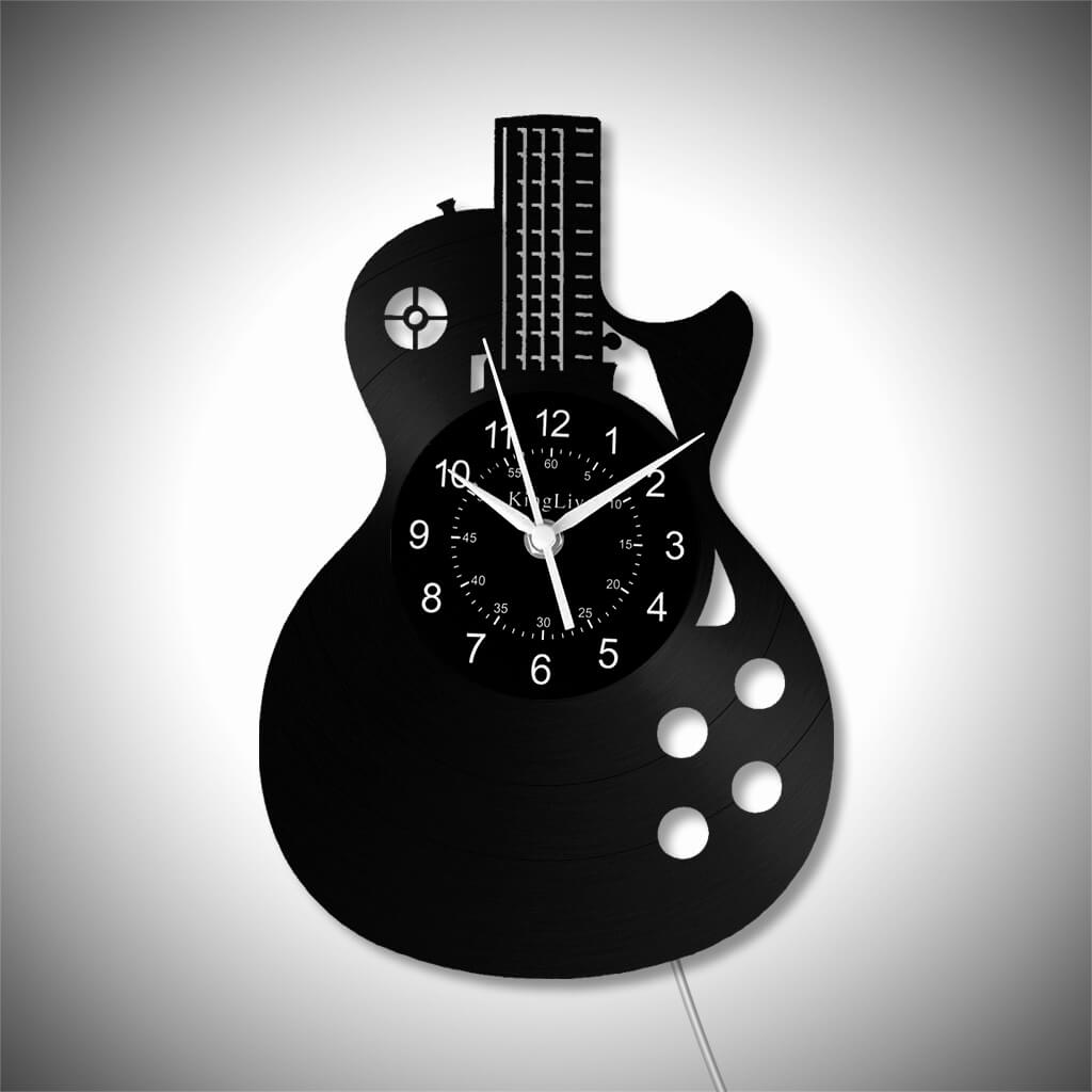 LED Vinyl Wall Clock | Guitar Music | 12''