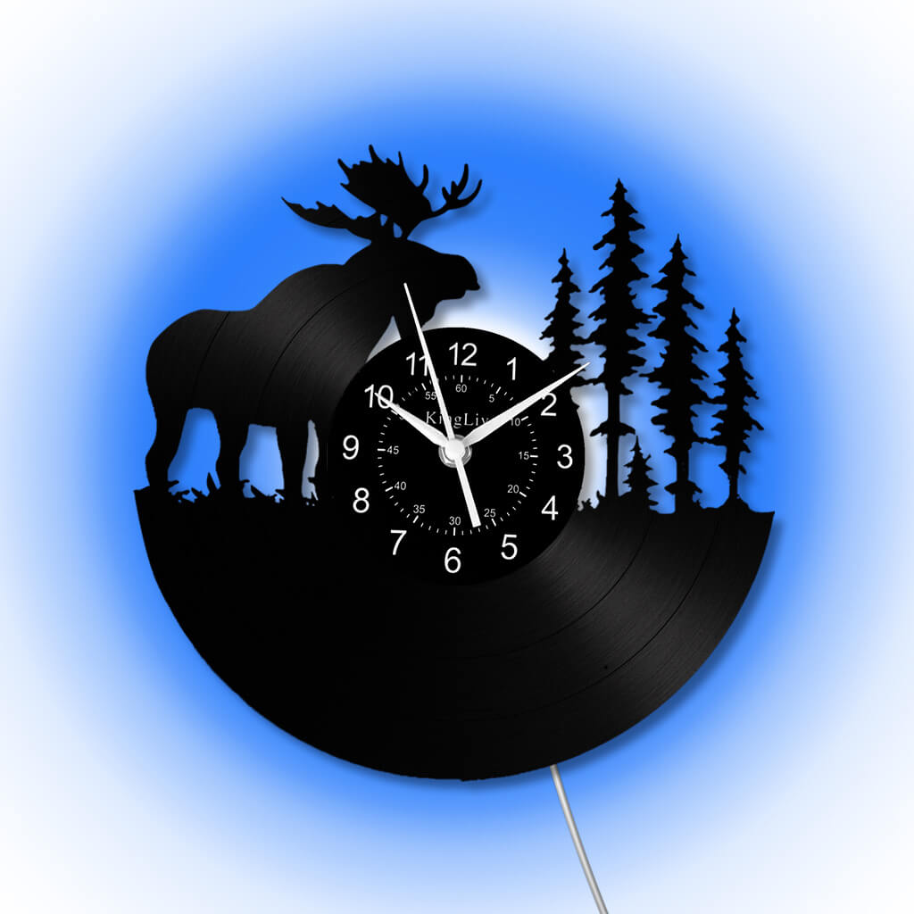 LED Vinyl Wall Clock | Moose Deer
