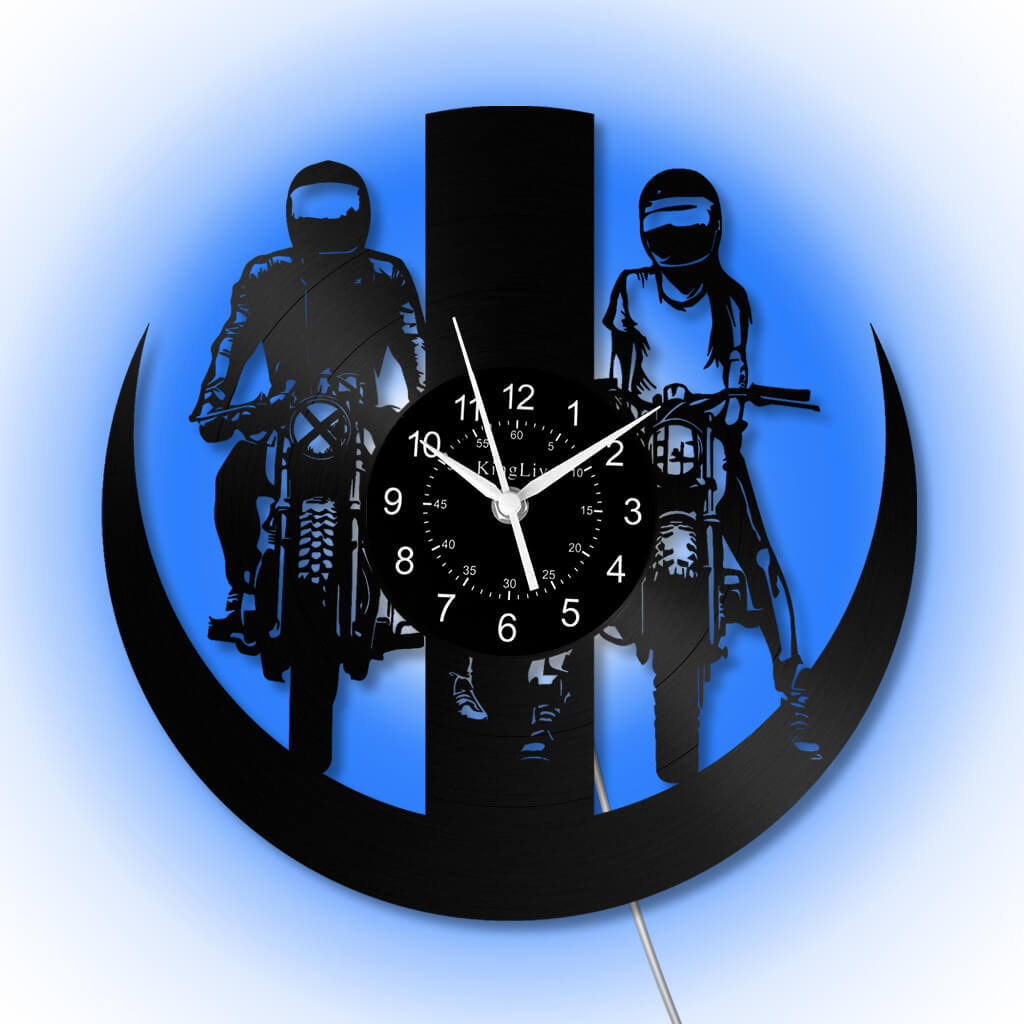 LED Vinyl Wall Clock | Dirt Bike Motocross | 12'' | 0287WPB