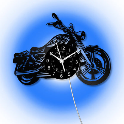 LED Vinyl Wall Clock | Motorcycle | 12'' | 0132WPB