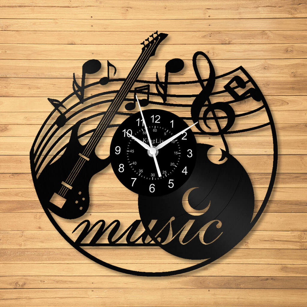 LED Vinyl Wall Clock | Music Bass | 12'' | 0206WPB