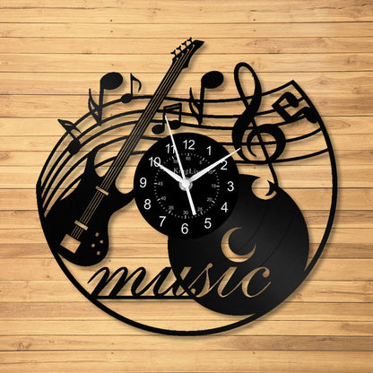 LED Vinyl Wall Clock | Music Bass | 12'' | 0206WPB