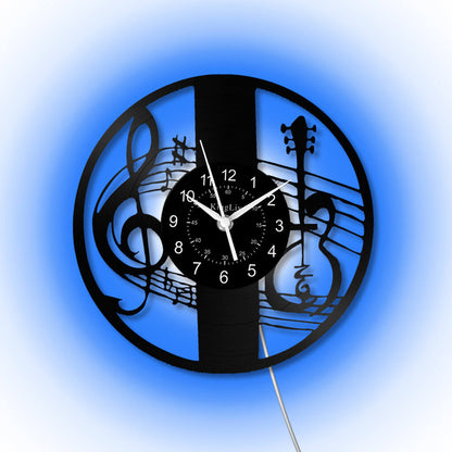 LED Vinyl Wall Clock | Violin Music | 12'' | 0291WPB