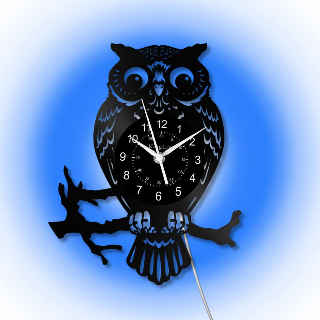 LED Vinyl Wall Clock | Owl | 12'' | 0191WPB
