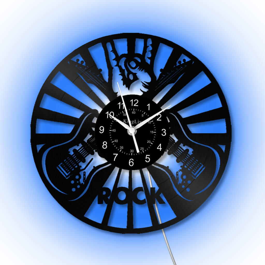 LED Vinyl Wall Clock | Guitar Music | 12''