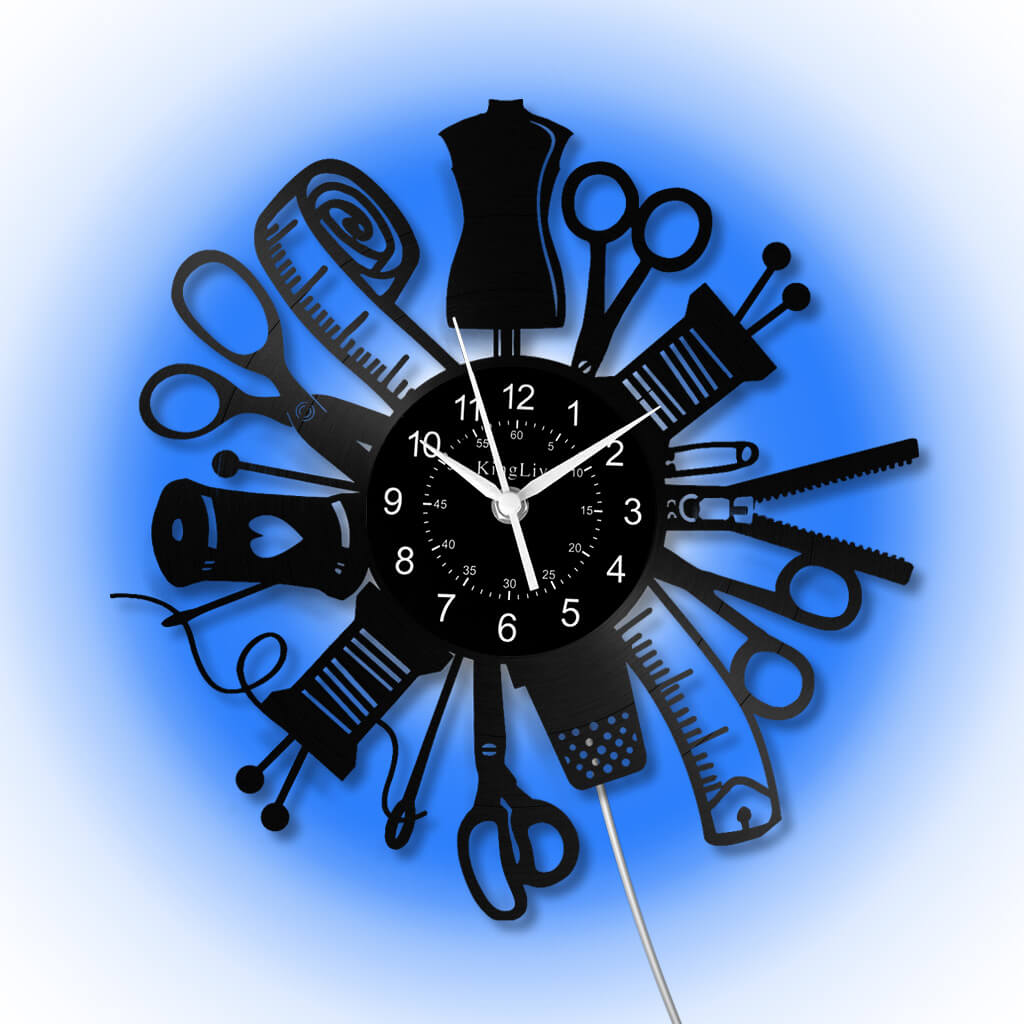 LED Vinyl Wall Clock | Sewing | 12'' | 0211WPB
