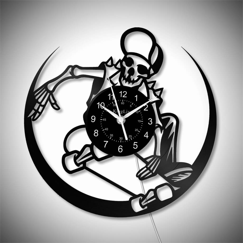 LED Vinyl Wall Clock | Skateboarding | 12'' | 0301WPB
