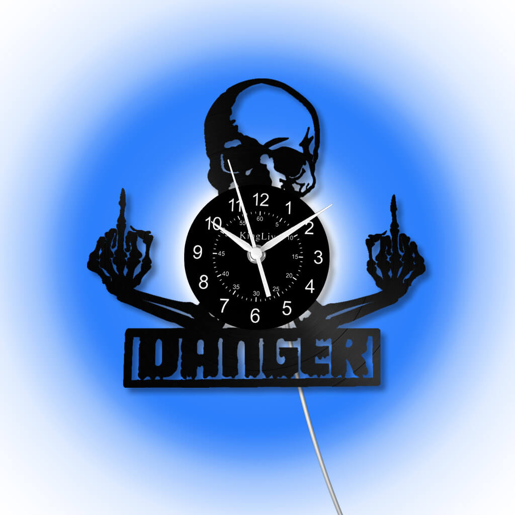 LED Vinyl Wall Clock | Skull | 0203WPB