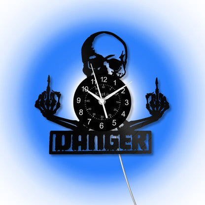 LED Vinyl Wall Clock | Skull | 0203WPB