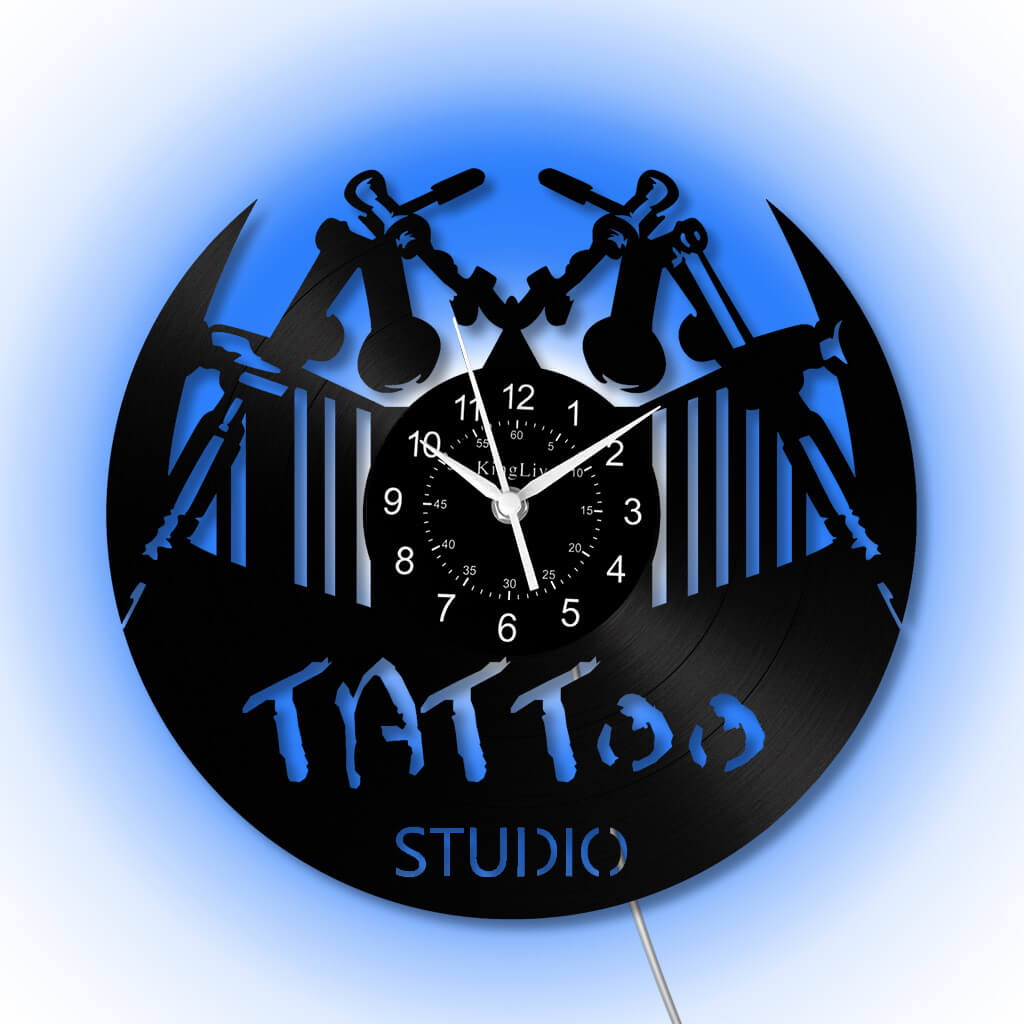 LED Vinyl Wall Clock | Tattoo Studio | 12'' | 0232WPB