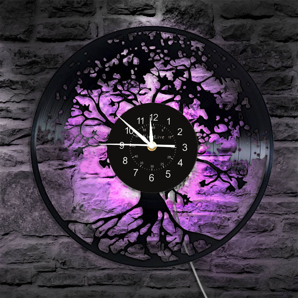 LED Vinyl Wall Clock | Tree of Life | 12'' | 0130WPB